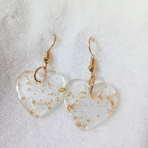 Heart gold tone earrings